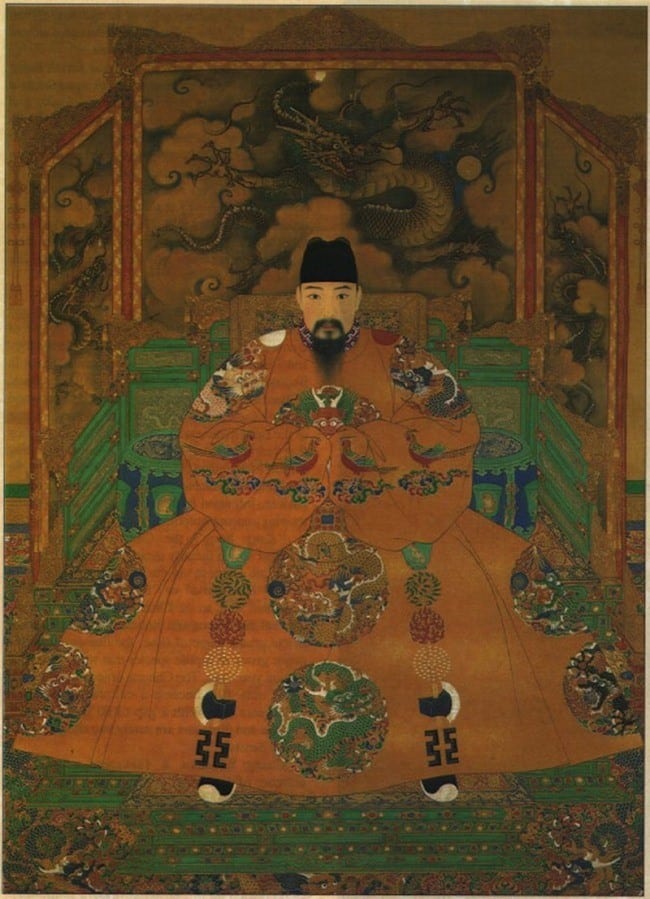 Retrato de un emperador Ming, se cree que es Hongzhi