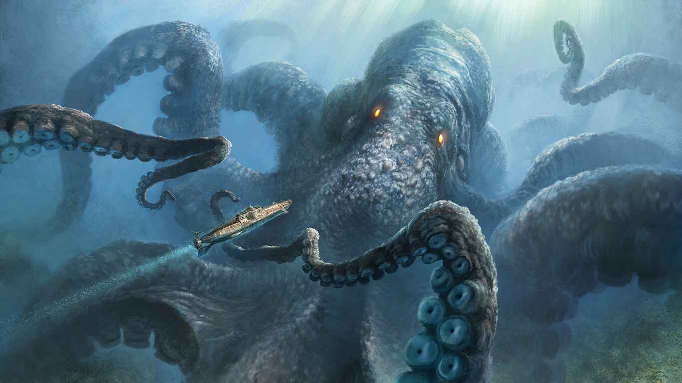 kraken en monstruo marino